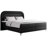 Łóżko kontynentalne EIRA 200x200 - H3 - czarny, ekoskóra