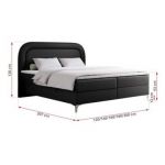 Łóżko kontynentalne EIRA 120x200 - H4 - czarny, ekoskóra