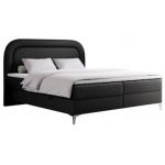 Łóżko kontynentalne EIRA 160x200 - H4 - czarny, ekoskóra
