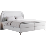 Łóżko kontynentalne EIRA 140x200 - H3 - biały, ekoskóra