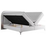 Łóżko kontynentalne EIRA 140x200 - H3 - biały, ekoskóra