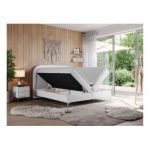 Łóżko kontynentalne EIRA 160x200 - H3 - biały, ekoskóra