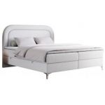 Łóżko kontynentalne EIRA 200x200 - H3 - biały, ekoskóra