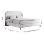 Łóżko kontynentalne EIRA 200x200 - H4 - biały, ekoskóra