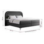 Łóżko kontynentalne EIRA 140x200 - H3 - ciemnoszary, ekoskóra