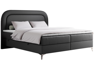 Łóżko kontynentalne EIRA 200x200 - H3 - ciemnoszary, ekoskóra