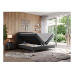 Łóżko kontynentalne EIRA 140x200 - H4 - ciemnoszary, ekoskóra