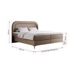 Łóżko kontynentalne EIRA 120x200 - H3 - brązowy, ekoskóra