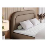 Łóżko kontynentalne EIRA 180x200 - H3 - brązowy, ekoskóra