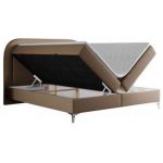 Łóżko kontynentalne EIRA 180x200 - H3 - brązowy, ekoskóra