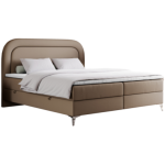 Łóżko kontynentalne EIRA 120x200 - H4 - brązowy, ekoskóra