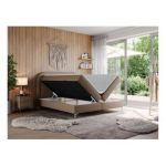 Łóżko kontynentalne EIRA 180x200 - H4 - brązowy, ekoskóra