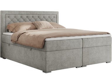 Łóżko kontynentalne JASIR 120x200 - H3 - jasnoszary, struktura