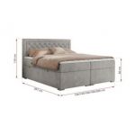 Łóżko kontynentalne JASIR 120x200 - H3 - jasnoszary, struktura