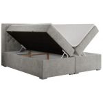 Łóżko kontynentalne JASIR 200x200 - H4 - jasnoszary, struktura