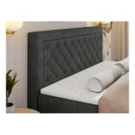 Łóżko kontynentalne JASIR 160x200 - H3 - ciemnoszary, struktura