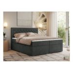 Łóżko kontynentalne JASIR 160x200 - H4 - ciemnoszary, struktura