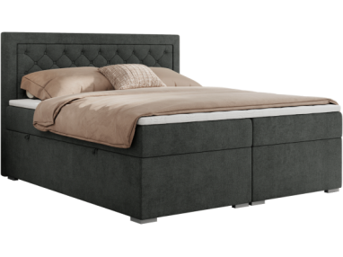 Łóżko kontynentalne JASIR 180x200 - H4 - ciemnoszary, struktura