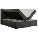 Łóżko kontynentalne JASIR 180x200 - H4 - ciemnoszary, struktura