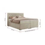 Łóżko kontynentalne JASIR 180x200 - H3 - beżowy, welwet