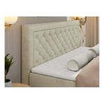 Łóżko kontynentalne JASIR 180x200 - H3 - beżowy, welwet