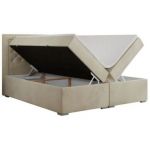 Łóżko kontynentalne JASIR 200x200 - H3 - beżowy, welwet