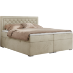 Łóżko kontynentalne JASIR 140x200 - H4 - beżowy, welwet