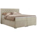 Łóżko kontynentalne JASIR 200x200 - H4 - beżowy, welwet