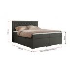 Łóżko kontynentalne JASIR 120x200 - H4 - ciemnoszary, ekoskóra