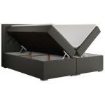 Łóżko kontynentalne JASIR 180x200 - H4 - ciemnoszary, ekoskóra