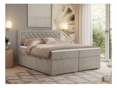 Łóżko kontynentalne JASIR 120x200 - H3 - beżowy, struktura