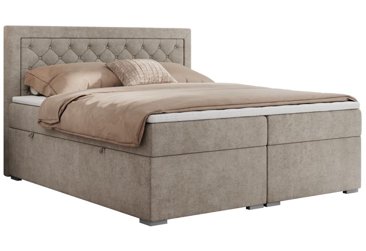 Łóżko kontynentalne JASIR 120x200 - H3 - beżowy, struktura