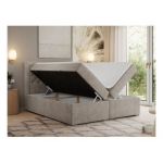 Łóżko kontynentalne JASIR 180x200 - H3 - beżowy, struktura