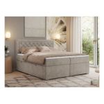 Łóżko kontynentalne JASIR 120x200 - H4 - beżowy, struktura