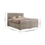 Łóżko kontynentalne JASIR 180x200 - H4 - beżowy, struktura