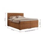 Łóżko kontynentalne JASIR 120x200 - H3 - pomarańczowy, struktura