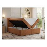 Łóżko kontynentalne JASIR 120x200 - H3 - pomarańczowy, struktura