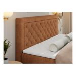 Łóżko kontynentalne JASIR 180x200 - H3 - pomarańczowy, struktura