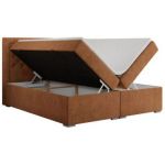 Łóżko kontynentalne JASIR 160x200 - H4 - pomarańczowy, struktura