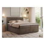 Łóżko kontynentalne JASIR 120x200 - H3 - brązowy, welwet