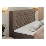 Łóżko kontynentalne JASIR 120x200 - H3 - brązowy, welwet