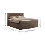 Łóżko kontynentalne JASIR 160x200 - H3 - brązowy, welwet