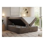 Łóżko kontynentalne JASIR 180x200 - H3 - brązowy, welwet