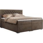 Łóżko kontynentalne JASIR 200x200 - H4 - brązowy, welwet