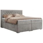 Łóżko kontynentalne JASIR 180x200 - H3 - jasnoszary, welwet