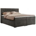 Łóżko kontynentalne JASIR 140x200 - H3 - ciemnoszary, welwet