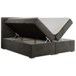 Łóżko kontynentalne JASIR 140x200 - H3 - ciemnoszary, welwet