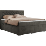 Łóżko kontynentalne JASIR 200x200 - H3 - ciemnoszary, welwet