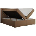 Łóżko kontynentalne JASIR 160x200 - H3 - brązowy, ekoskóra