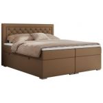 Łóżko kontynentalne JASIR 180x200 - H3 - brązowy, ekoskóra